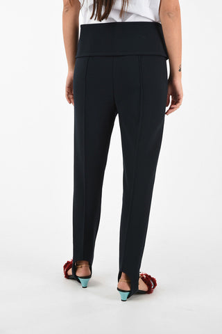 Low-rise waist Stirrup Pants with Belt
