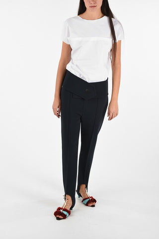 Low-rise waist Stirrup Pants with Belt