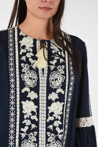 Embroidered Caftan With Petticoat