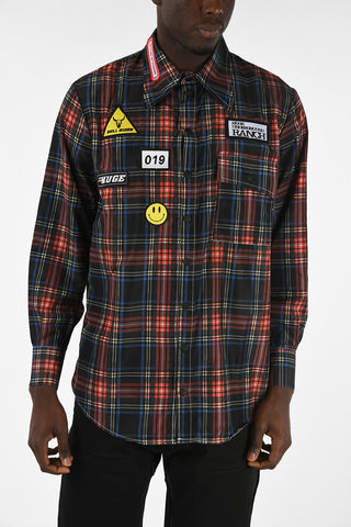 ALIENS AND COWS Checked Shirt With Snap Buttons