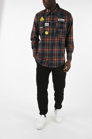 ALIENS AND COWS Checked Shirt With Snap Buttons