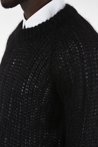 Crochet Crew-Neck Sweater