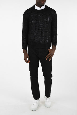 Crochet Crew-Neck Sweater