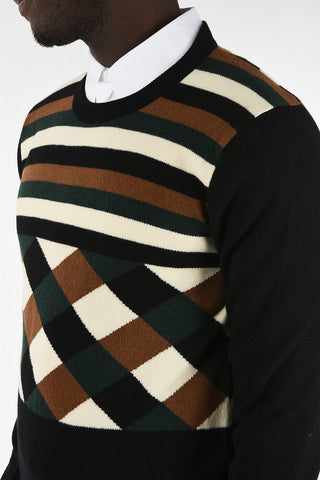 Maglia Girocollo argyle in Cashmere