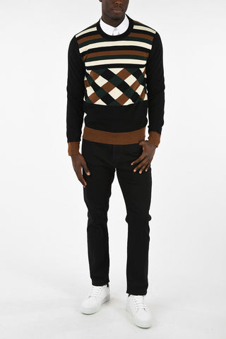 Maglia Girocollo argyle in Cashmere