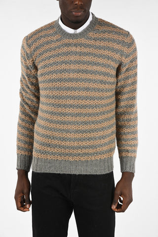 Maglia Girocollo Crochet In Lana