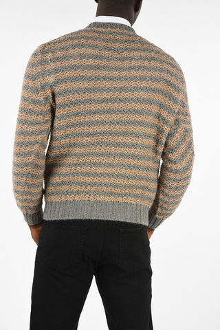 Maglia Girocollo Crochet In Lana