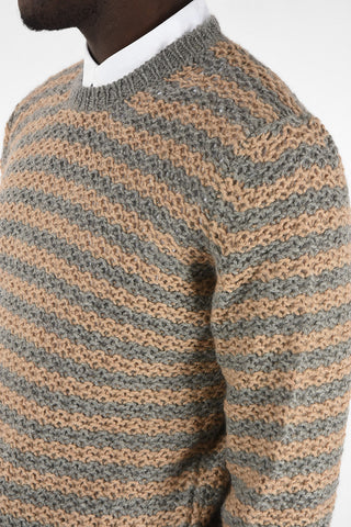 Maglia Girocollo Crochet In Lana