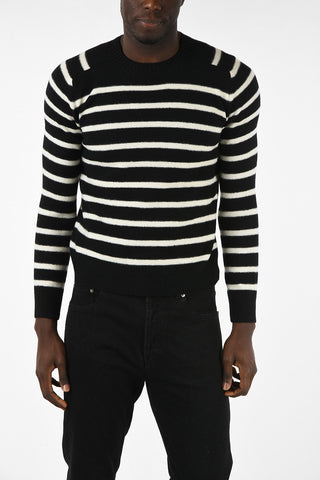 awning striped crew-neck sweater