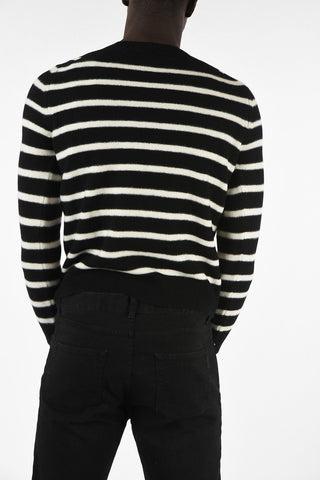awning striped crew-neck sweater