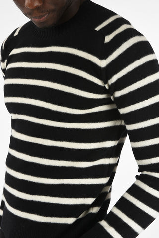 awning striped crew-neck sweater