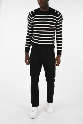 awning striped crew-neck sweater
