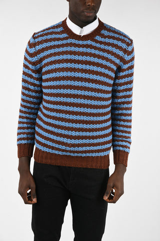 Maglia Girocollo Crochet In Lana