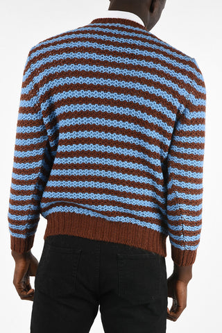 Maglia Girocollo Crochet In Lana