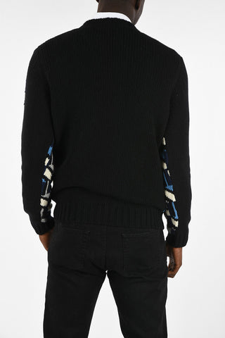Wool and Cashmere Hand Made Crew-Neck Sweater