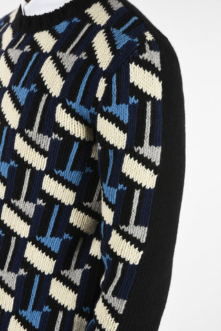 Wool and Cashmere Hand Made Crew-Neck Sweater