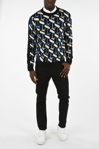 Wool and Cashmere Hand Made Crew-Neck Sweater