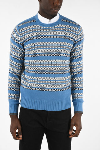 Wool and Cashmere Embroidered Crew-Neck Sweater