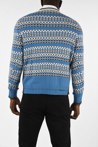 Wool and Cashmere Embroidered Crew-Neck Sweater