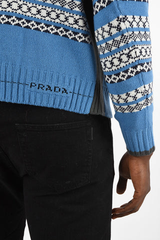 Wool and Cashmere Embroidered Crew-Neck Sweater