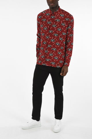 Printed Spread Collar Shirt