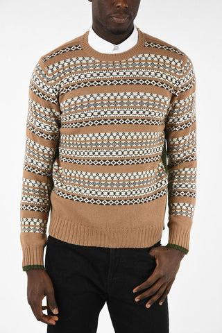 Wool and Cashmere Embroidered Crew-Neck Sweater