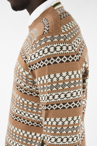 Wool and Cashmere Embroidered Crew-Neck Sweater