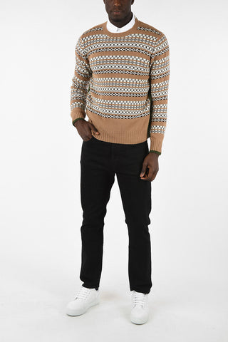 Wool and Cashmere Embroidered Crew-Neck Sweater
