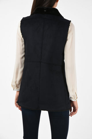 ARMANI JEANS Faux Leather Double Breasted Vest