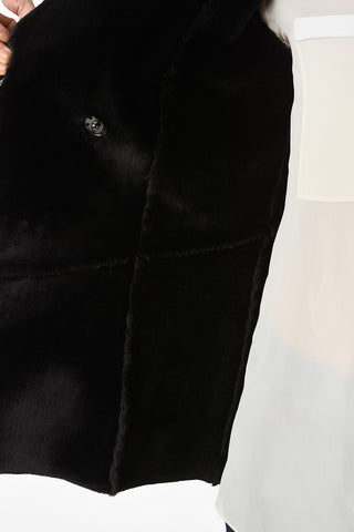 ARMANI JEANS Faux Leather Double Breasted Vest