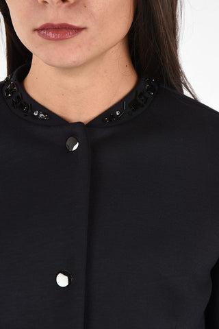 ARMANI JEANS Waist Length Bomber with Rhinestone Embellished