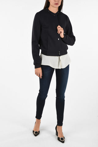 ARMANI JEANS Waist Length Bomber with Rhinestone Embellished