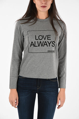 ARMANI JEANS Crew-Neck T-shirt with Velvet Insert