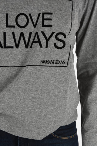 ARMANI JEANS Crew-Neck T-shirt with Velvet Insert