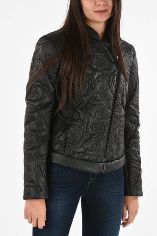 ARMANI JEANS Leather Matelassé Jacket