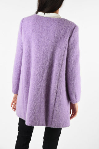 COLLEZIONI Fuzzy Snap Button Coat