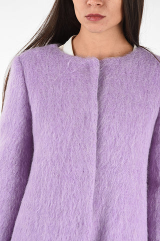 COLLEZIONI Fuzzy Snap Button Coat
