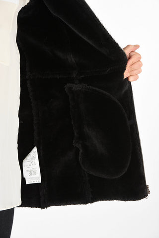 ARMANI JEANS Suede Coat whit Faux Fur Insert