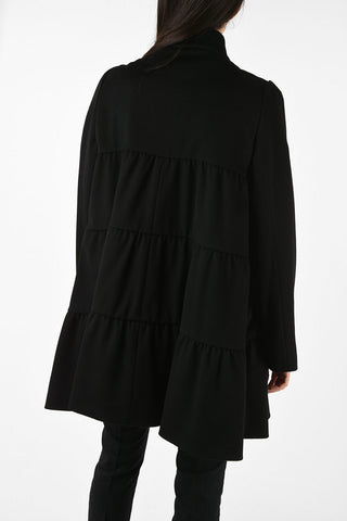 COLLEZIONI Cappotto Flare in Lana Vergine con Zip Frontale