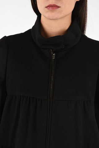 COLLEZIONI Cappotto Flare in Lana Vergine con Zip Frontale