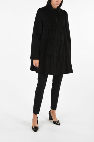COLLEZIONI Cappotto Flare in Lana Vergine con Zip Frontale