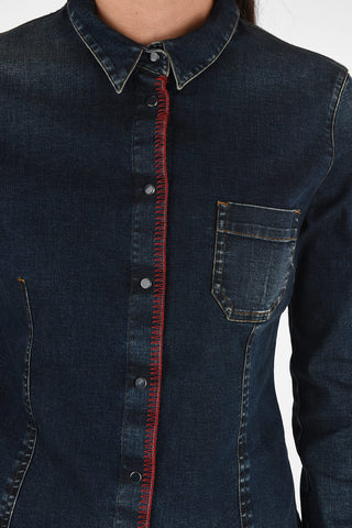 ARMANI JEANS Denim Snap Button Shirt