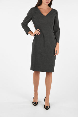 ARMANI JEANS Polka Dots V-Neck Knee Length Dress