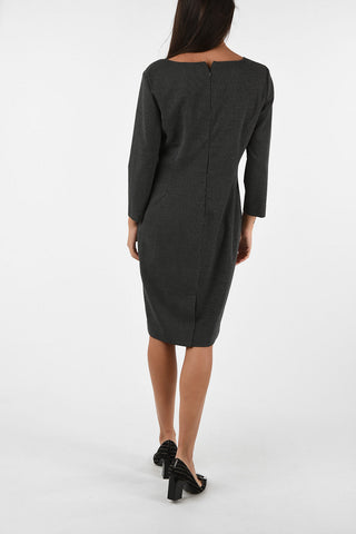 ARMANI JEANS Polka Dots V-Neck Knee Length Dress
