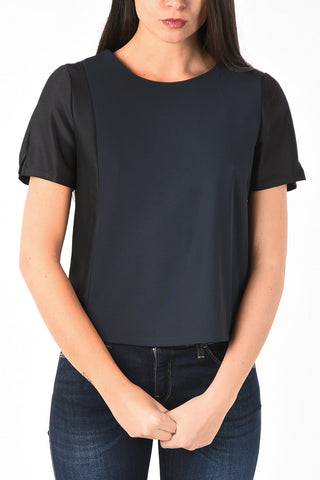 ARMANI JEANS Two-Tone Blouse With Back Closure
