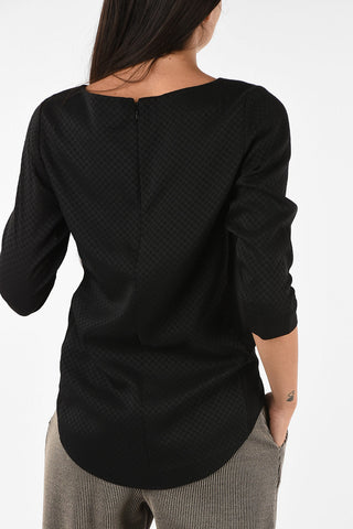 ARMANI JEANS Polka Dots Asymmetrical Blouse with ¾ Sleeves