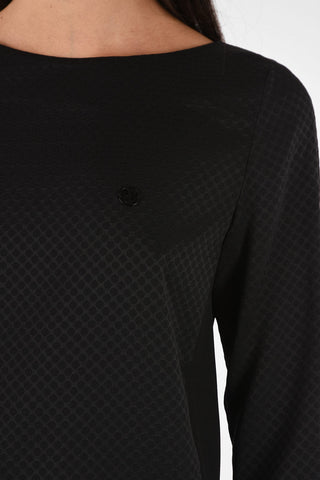 ARMANI JEANS Polka Dots Asymmetrical Blouse with ¾ Sleeves