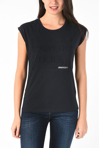 ARMANI JEANS Crew-Neck T-shirt with Embossed