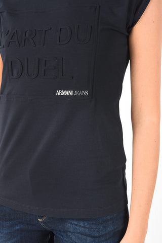 ARMANI JEANS Crew-Neck T-shirt with Embossed