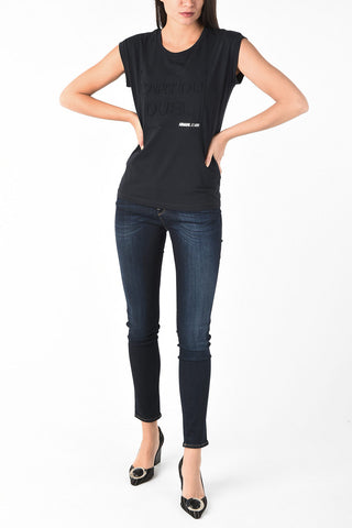 ARMANI JEANS Crew-Neck T-shirt with Embossed